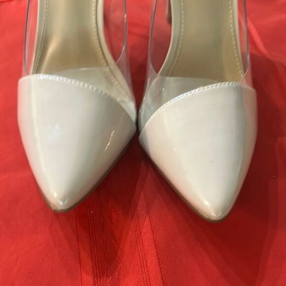 BCBGeneration Taupe Stiletto Heels with Transparent Panels Size 10 - Picture 9 of 10